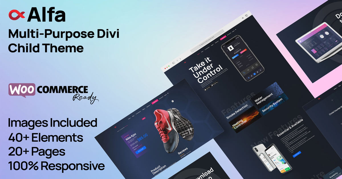 Alfa_Divi_Child_Theme_Banner_1200x630_SEO Delta Agency logo concept